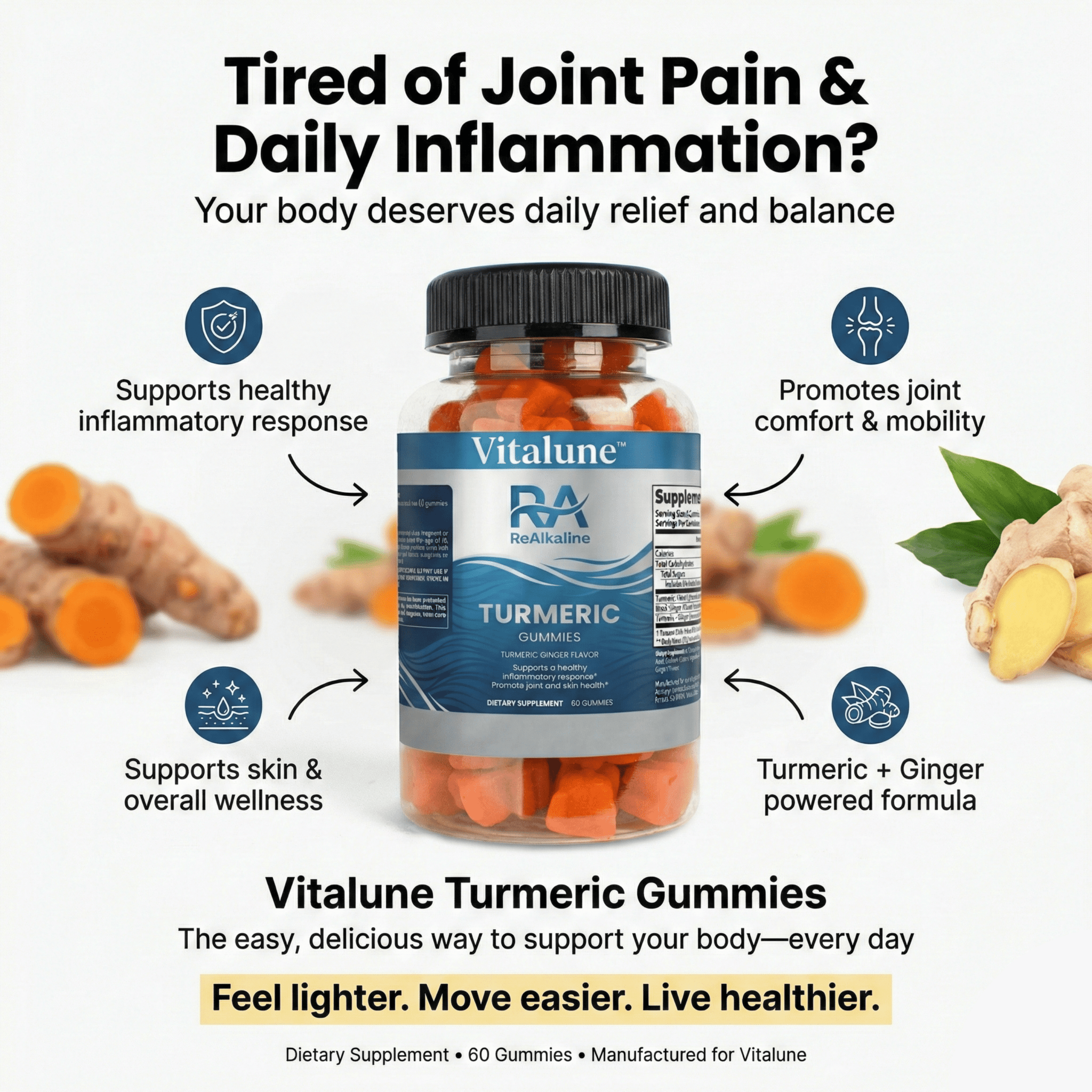 ReAlkaline™ Turmeric Gummies - Vitalune Health